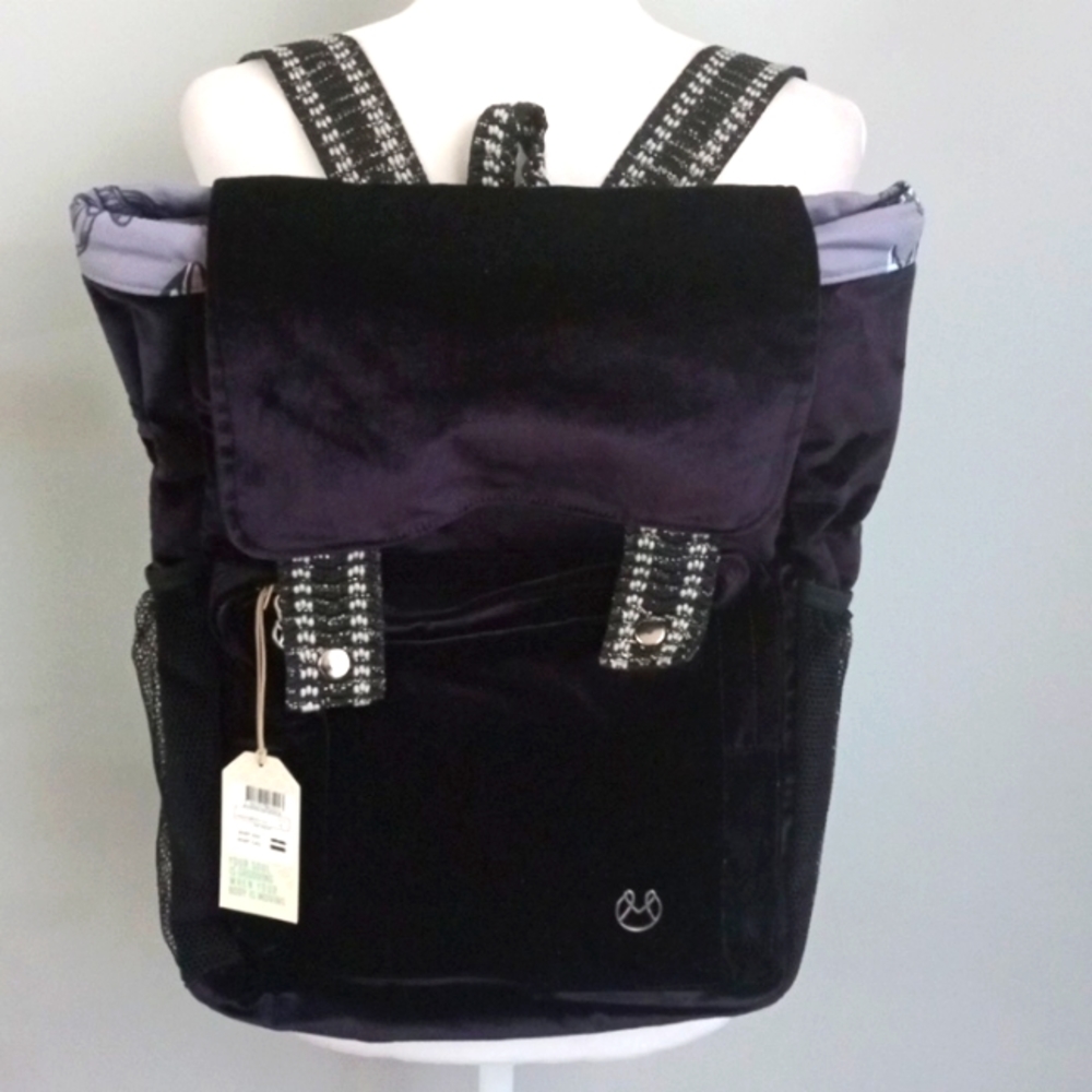 Maaji Black Velvet Backpack with Silver-accent Straps